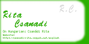 rita csanadi business card